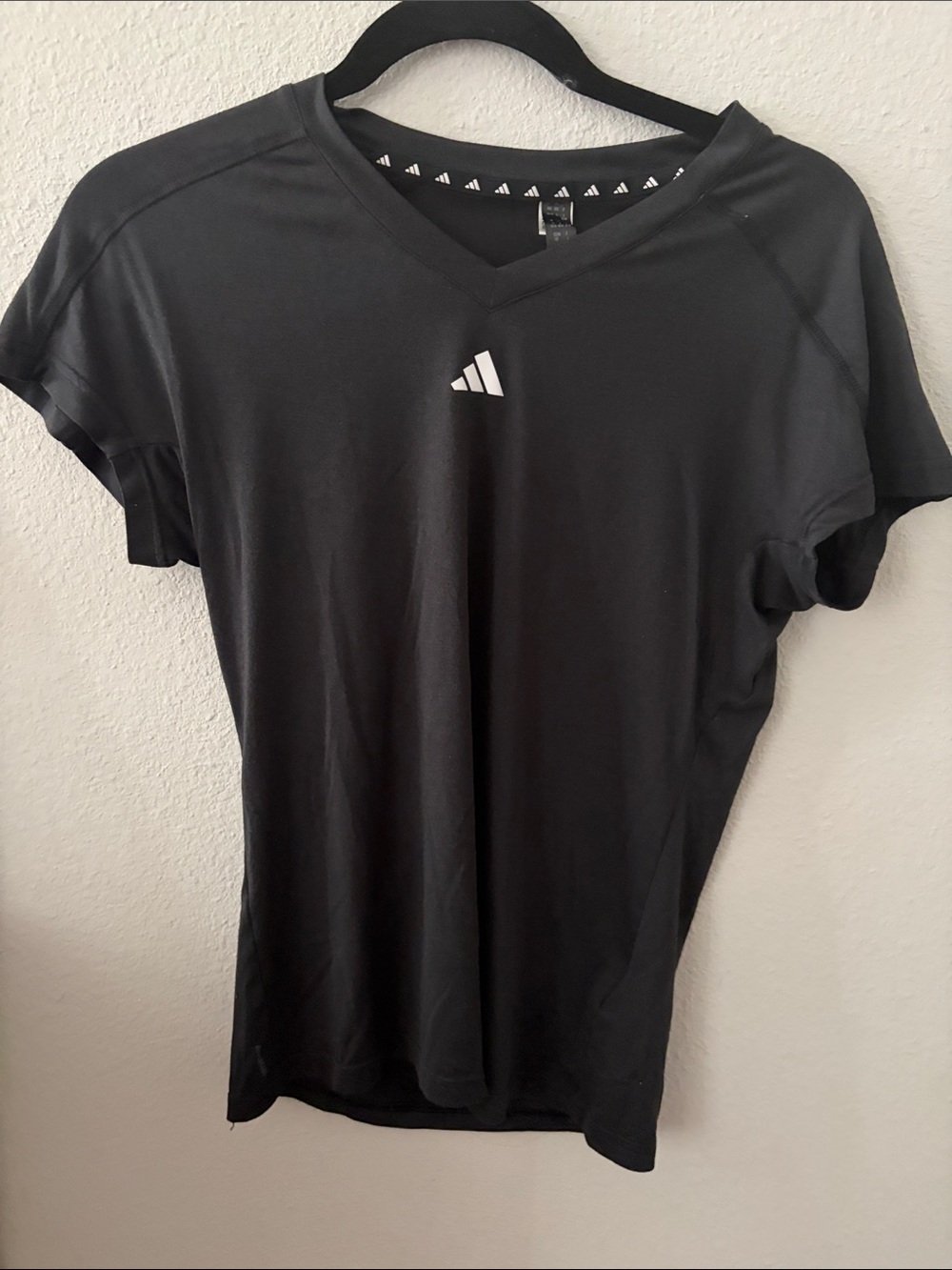 adidas Black V-Neck Short Sleeve Training Tee